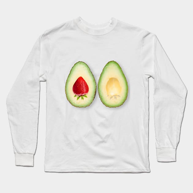 Avocado strawberries Long Sleeve T-Shirt by igorkalatay